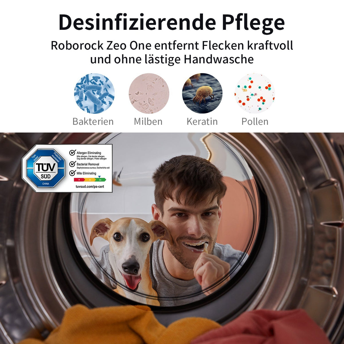 Roborock Zeo One Waschtrockner mit der Zeo-Cycle® Trocknungstechnologie