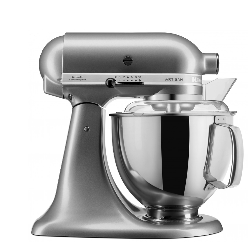 KitchenAid 4,8 L 5KSM175 Artisan Küchenmaschine Breadlover mit Messerschmidt Getreidemühlenvorsatz + Brotbackschüssel