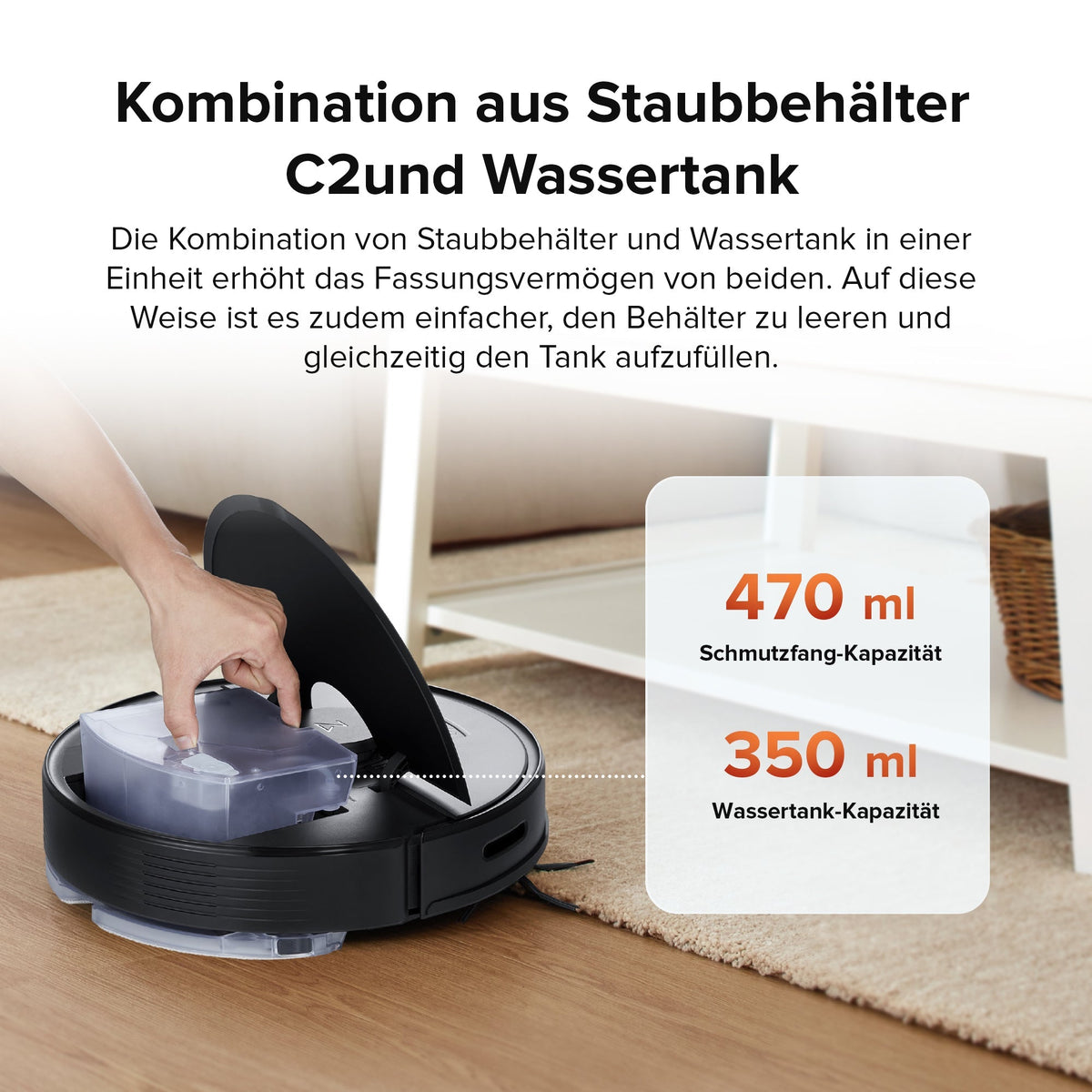 Roborock Q7 Max Saugroboter und Wischmopp mit 4200 Pa Saugleistung.