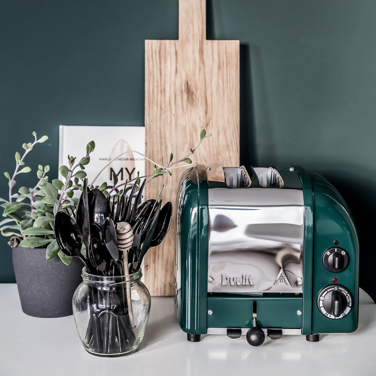 Dualit Toaster Paket 3, 2er Toaster mit Brötchenaufsatz und zwei Sandwichzangen