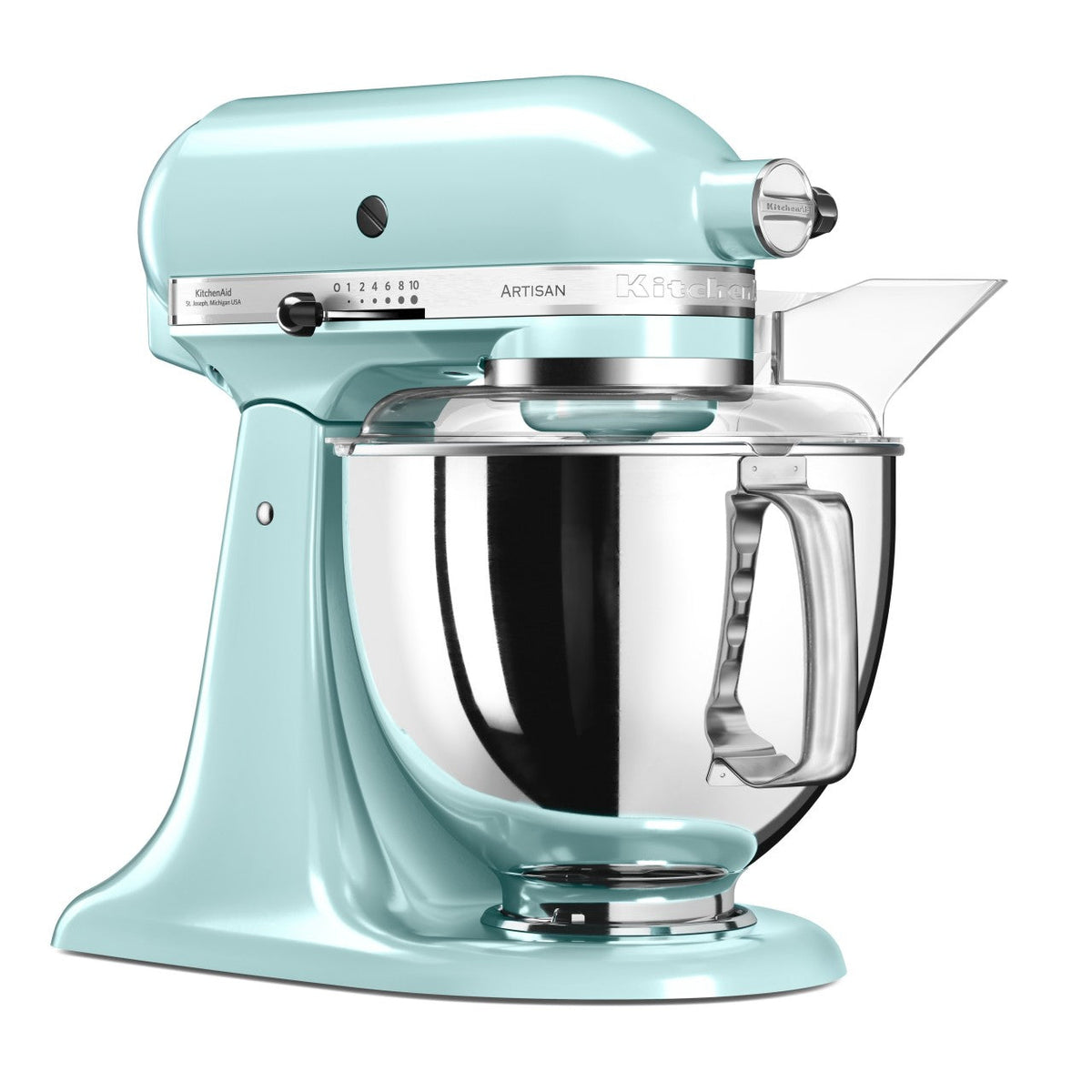 KitchenAid 4,8 L 5KSM175 Artisan Küchenmaschine Steellover mit Edelstahl-Werkzeugen