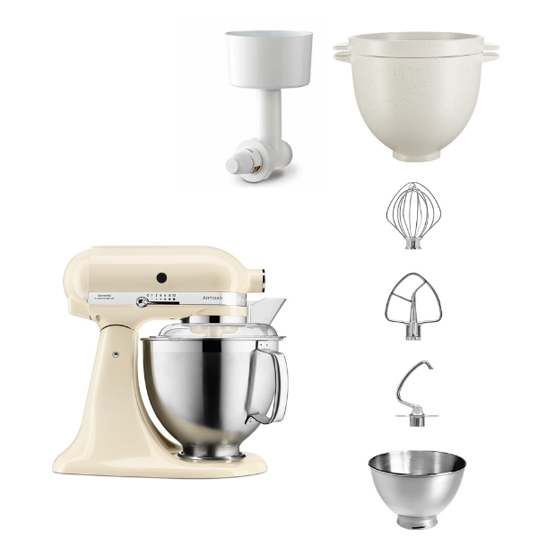 KitchenAid 4,8 L 5KSM185 Artisan Küchenmaschine Breadlover Messerschmidt Getreidemühlenvorsatz, Brotbackschüssel