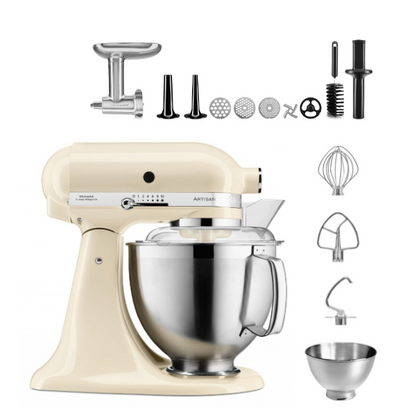 KitchenAid 4,8 L 5KSM185 Artisan Küchenmaschine Meatlover Metallfleischwolf 5KSMMGA Gr. 8