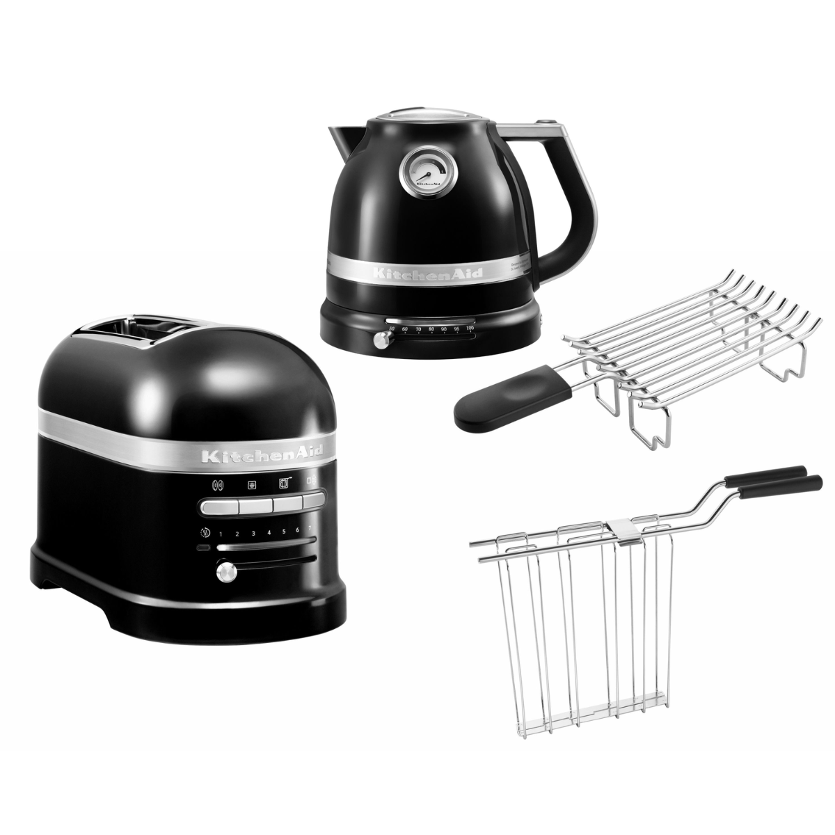 KitchenAid Artisan Frühstücksset inkl. Wasserkocher 5KEK1522, 2 Scheiben Toaster 5KMT2204 und Brötchenaufsatz