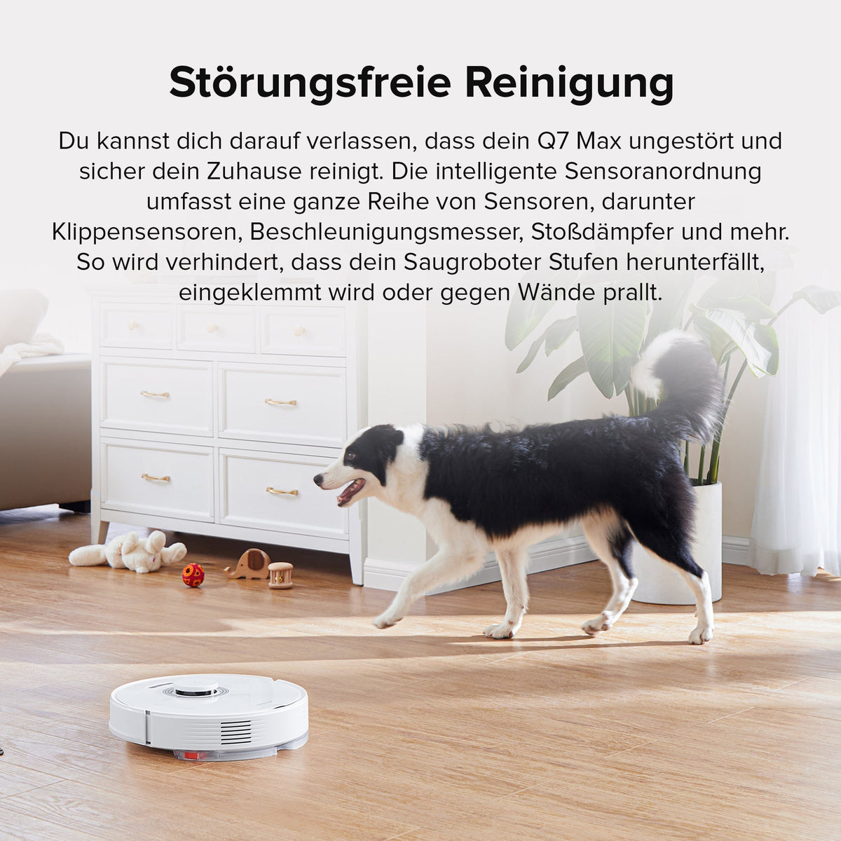 Roborock Q7 Max Saugroboter und Wischmopp mit 4200 Pa Saugleistung.