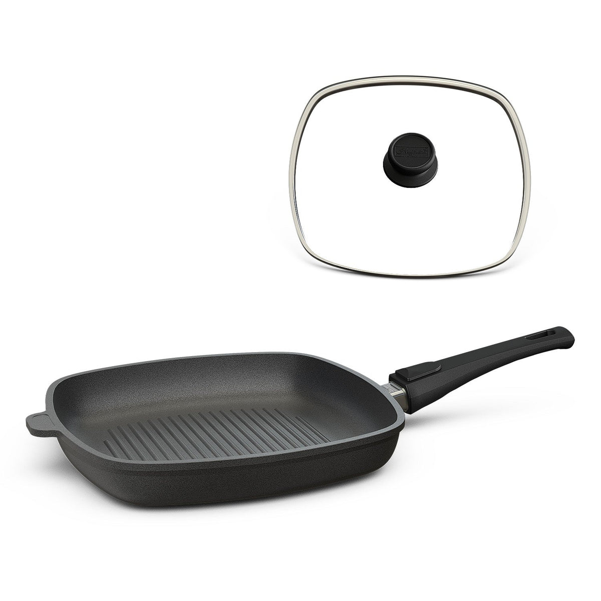 Grillpfanne eckig 28x28 cm I Deckel optional