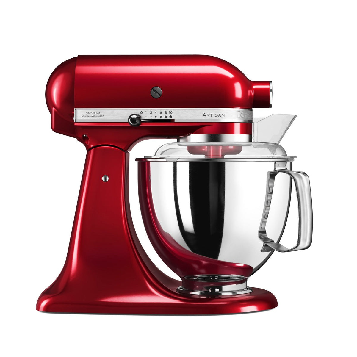 KitchenAid 4,8 L 5KSM175 Artisan Küchenmaschine Steellover mit Edelstahl-Werkzeugen