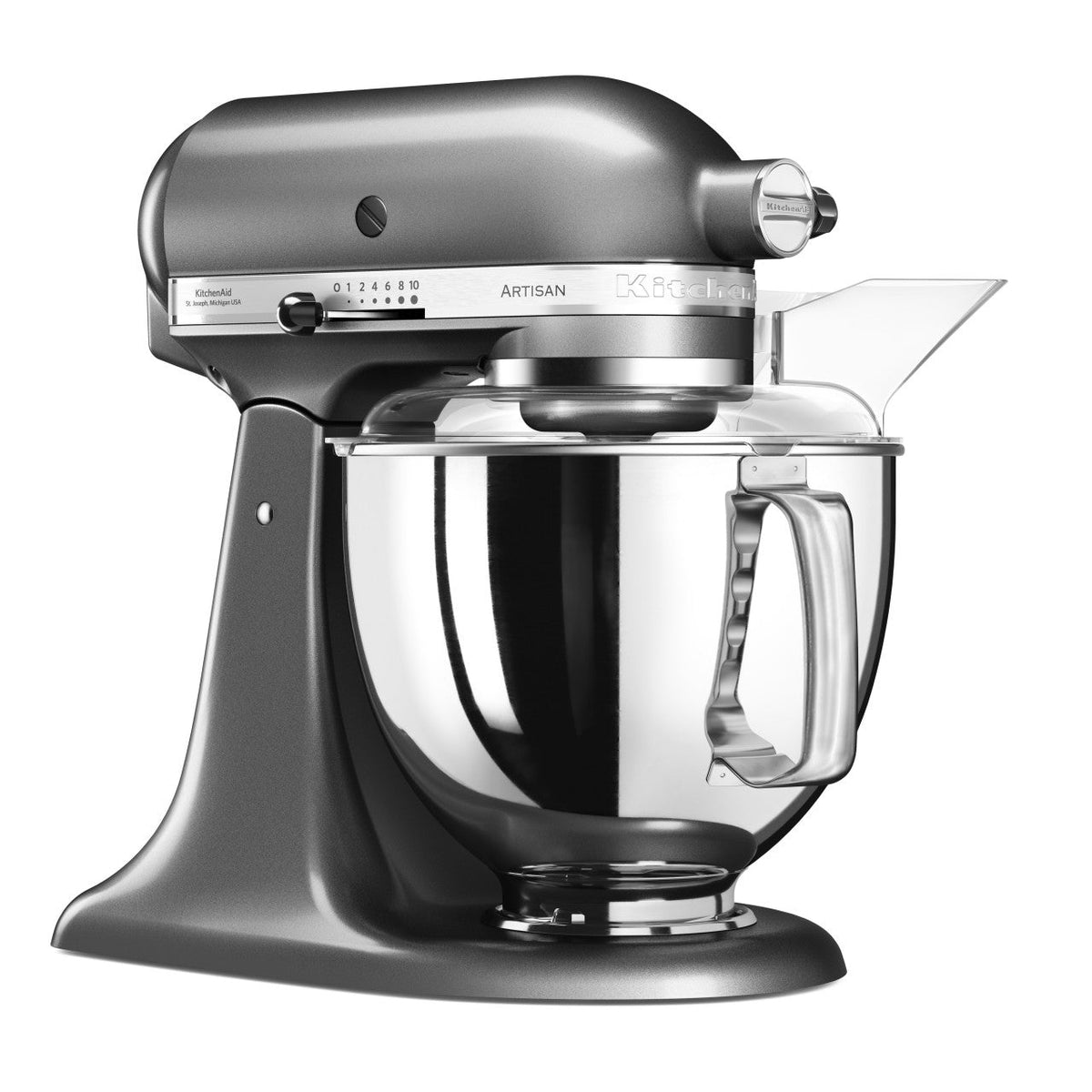 KitchenAid 4,8 L 5KSM175 Artisan Küchenmaschine Steellover mit Edelstahl-Werkzeugen